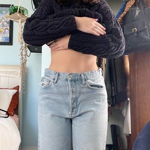 Agolde button fly light wash jeans